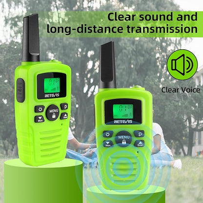 Retevis RA35 Walkie Talkies, Long Range Two Way Radios, Easy to Use, Clear Sound Flashlight Keypad Lock VOX, Toddler Walkie Talkie for Boys Girls, Family 2 Way Radio for Biking, Hiking, Cruise 2 Pcs