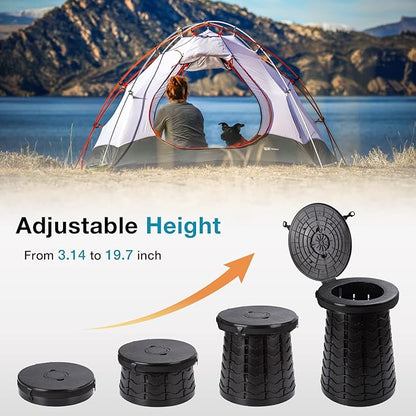 TRIPTIPS Upgrade XXL Retractable Portable Toilet for Camping Height Adjustable Travel Toilet Foldable Camping Toilet Portable Toilet for Adults and Kids, Collapsible Stool
