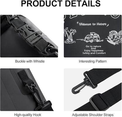 10L Waterproof Dry Bag Tough & Water-repellent Storage Bag with Adjustable Shoulder Strap Lightweight Portable Shoulder Dry Bags for Kayaking Boating Camping Black