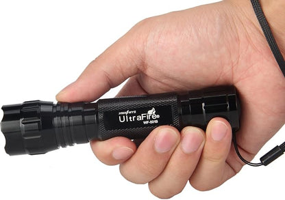 ULTRAFIRE LED Mini Flashlight Single Mode Flashlight with 4PCS UFB22 and Charger, Waterproof Super Bright High Lumen Flashlights WF-501B