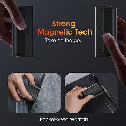 Magnetic Hand Warmers Rechargeable 2 Pack 6000mAh Electric Portable USB Hot Pocket Sized Hand Warmer 18Hrs Long Heating Heater Therapy Gifts for Men Women Camping,Hunting,Golf,Travel Essentials