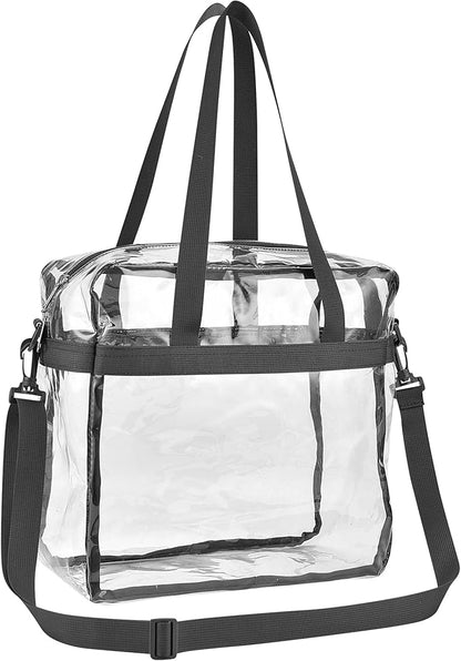 USPECLARE Clear Tote Stadium Approved, Security Travel & Gym Clear Bag for Work Sports Games Concerts