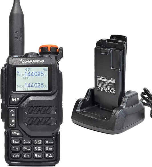 TWAYRDIO Quansheng UV-K5 5W VHF UHF Dual Band Two Way Radio, AM/FM Airband Receiving Walkie Talkie, NOAA Emergency Weather Receiver, with 1 Extra Battery