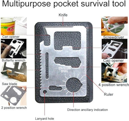 Outdoor Survival Kit 7 in 1,Mini Emergency Survival Gear Small Camping Equipment Pocket Tool Gadgets Stocking Stuffers Ideal for Boys Kids Hiking