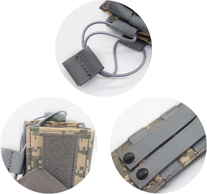 1000D Nylon Tactical Radio Holder Radio Case Radio Pouch Military Molle Radio Walkie Talkie Holder Bag Hunting Magazine Pouches Pocket for Two Ways Walkie Talkies Compatible (ACU)
