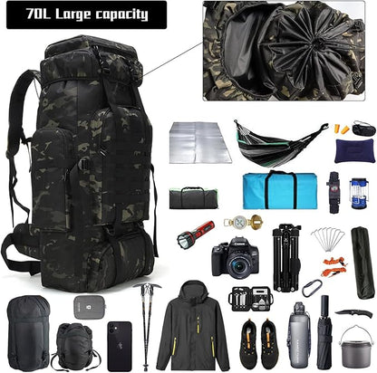 Hiking Backpack for Men 70L/100L Camping Backpack Military Rucksack Molle 3 Days Assault Pack for Climbing