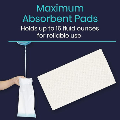 Vive Disposable Urine Bags (20 Count) - Pee Bags for Emergencies, Camping & Car Travel - Travel Urinal for Men and Women - Portable Urine Collection Bags - Leak-Proof Pee Bag - Emergency Urine Bag Kit