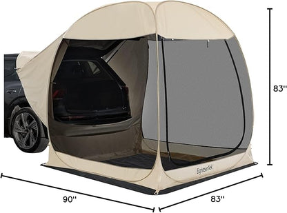 All Weather Camping Screen Tent/SUV Tent, Outdoor Pop Up Tent for Camping with Shelter Mesh & Waterproof PVC, Instant Tent Screen House Portable for Car SUV Van Camping