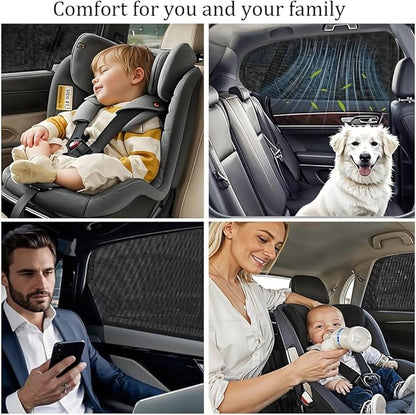 [2025] Car Window Screen for Chevrolet Silverado1500 2019-2025 Large Pickup SUV Camping 4 Pcs Car Window Shades Bug Mosquito Net,Breathable Mesh Netting UV Protector for Front and Rear Side Window