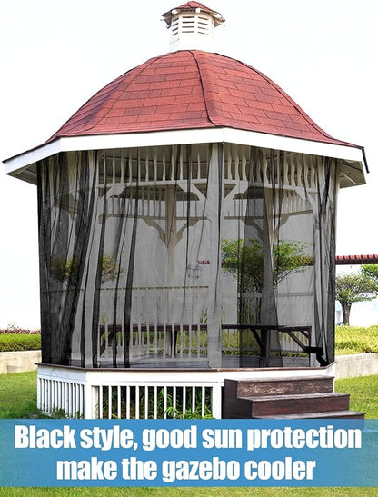 2 Pcs Mosquito Net for Patio - 10Ft x 13Ft for Each Garden Mesh Screen Barrier, Super Dense Patio Netting for Balcony Porch Umbrella Fruit Tree Plants Gazebo Canopy RV Camping, Black