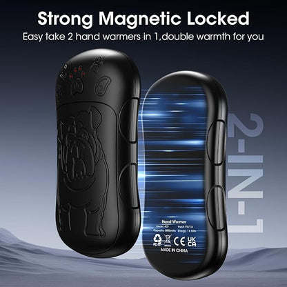 OLV Hand Warmers Rechargeable 2 Pack Strong Magnetic 18Hrs Longer Heating Portable Pocket-Sized Hand Warmer 6000mAh USB Hot Heater Birthday Gifts for Men Women Camping,Golf,Hunting,Travel Essentials