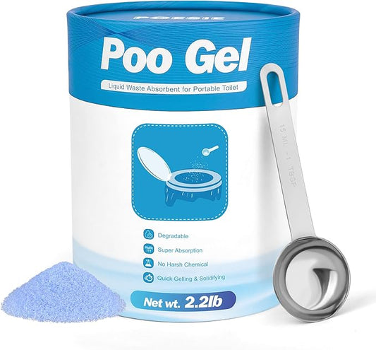 Poesie 25 or 50 Packets 2.2lb Poo Urine Powder for Camping Outdoor Recreation Portable Toilet Absorbent Gel