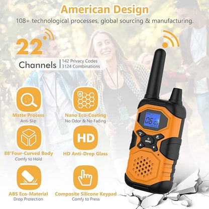 2 Way Radios for Adults Long Range Walkie-Talkies Rechargeable 4 Pack, Multi-purpose NOAA Walkie Talkies with USB 4500mAh Battery for Family Senior Care Working Adventure Camping Hiking Cruise