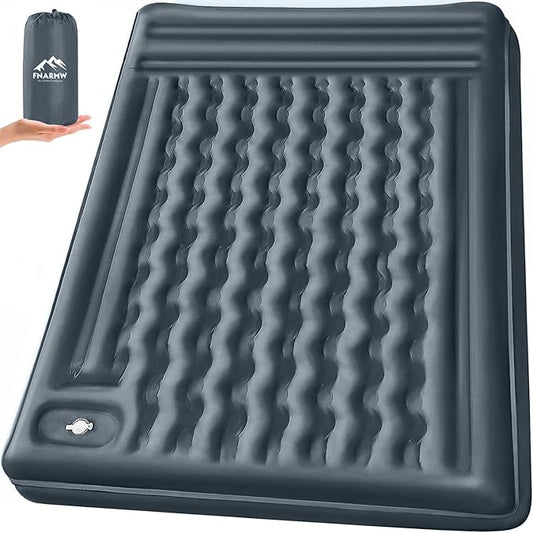 Camping Sleeping Pad, Extra Thick 5 Inch Camping Mat with Pillow Built-in Foot Pump Inflatable Sleeping Pads Compact for Camping Backpacking Hiking Traveling Tent