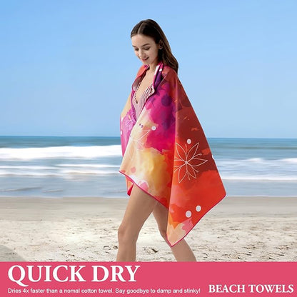 Your Choice Microfiber Beach Towels, Sand Free Beach Towel, Quick Dry Beach Towel, Extra Large Beach Towels for Adults, Kids (67x35 Inch, 60x30 Inch), Travel Towel, Camping Towel