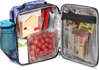 cfpolar Wolf Lunch Box for Boys Girls, Insulated Lunch Bags for Kids Reusable Mini Cooler Lunch Tote Lunchbox Thermal Meal Tote Kit with Shoulder Strap for Work School Picnic