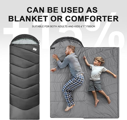 Sleeping Bags for Adults Cold Weather & Warm,Backpacking Camping Sleeping Bag for Tall Girls Boys,Lightweight,Compact,Waterproof Camping Gear for Traveling,Hiking,Hotel,Outdoor & Indoor