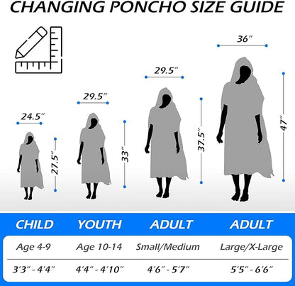 Malo'o Nalu Surf Poncho Changing Robe with Hood - Soft & Warm -Children & Adult Sizes-Changing Towel & Poncho