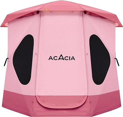 ACACIA Beach Tent Sun Shelter | 4-Person Portable Camping Tent with UPF 50+ Protection | Easy Setup Pop up Sun Shade | 10×10ft Privacy Sunshade for Camping & Backyard