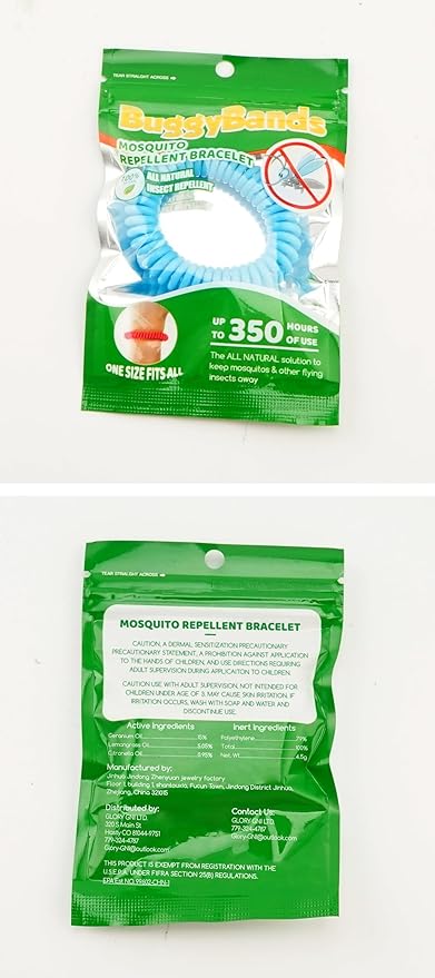 48 Pack Mosquito Bracelets, Mosquito Bands for Adults and Kids with Individually Wrapped & DEET Free, Natural and Waterproof Wristbands Citronella Bracelets for Camping Hiking