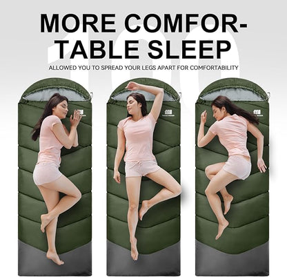 Sleeping Bags for Adults Cold Weather & Warm,Backpacking Camping Sleeping Bag for Tall Girls Boys,Lightweight,Compact,Waterproof Camping Gear for Traveling,Hiking,Hotel,Outdoor & Indoor