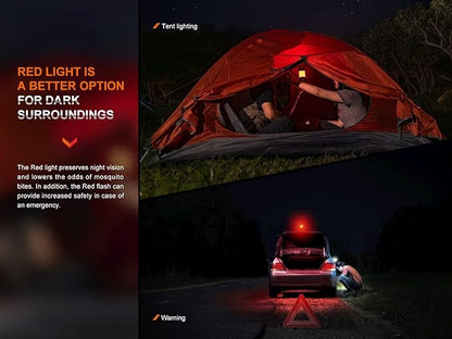 Fenix CL26R Pro 650 Lumen USB Rechargeable White/red Output Camping Lantern/Work Light, Rechargeable Battery with EdisonBright Charging Cable (Gray Camo)