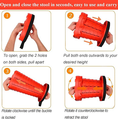 Fishboy Upgraded Collapsible Stool, 400lbs Max Weight, Lightweight But Sturdy, Portable Retractable Folding Telescoping Foldable Camping Stool for Adults Outdoor Fishing Hiking Gardening Travel BBQ