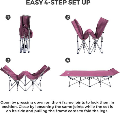 OSAGE RIVER Camping Cot for Adults - Folding Camping Cot - Portable Cots for Sleeping - Rated for 300 lbs