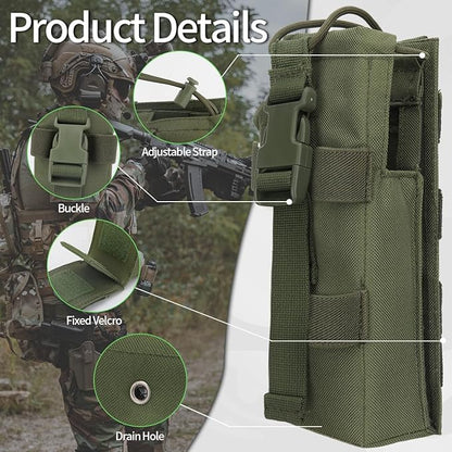 Tactical Molle Radio Holster Holder Case Military Heavy Duty Radios Holster Bag for AR-152 AN/PRC-152 148 UV-25 Two Ways Walkie Talkies Adjustable Storage