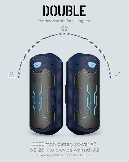 Hand Warmers Rechargeable 2 Pack, ROFWIZ 6000mAh Electric Portable Pocket Heater, are Great Warm Gifts for Women, Men, Heat Therapy, Raynauds, Outdoors, Hunting, Golf, Camping Gear