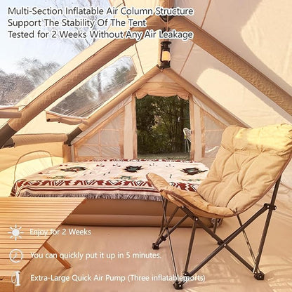 Inflatable Tent for Camping Large Blow Up Tents Glamping 4-8 Person House 4 Season Air with Pump Easy Set up Waterproof Outdoor Oxford
