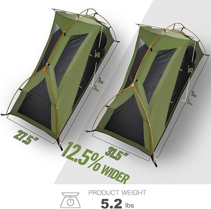 Night Cat 1-Person Camping Tent: Lightweight Waterproof Hiking Tent for Adult Cot Not Included