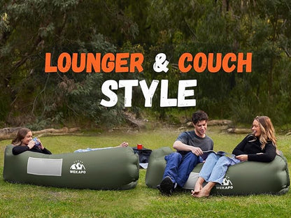 WEKAPO Inflatable Lounger Air Sofa Hammock-Portable,Water Proof& Anti-Air Leaking Design-Ideal Couch for Backyard Beach Traveling Camping Picnics & Music Festivals