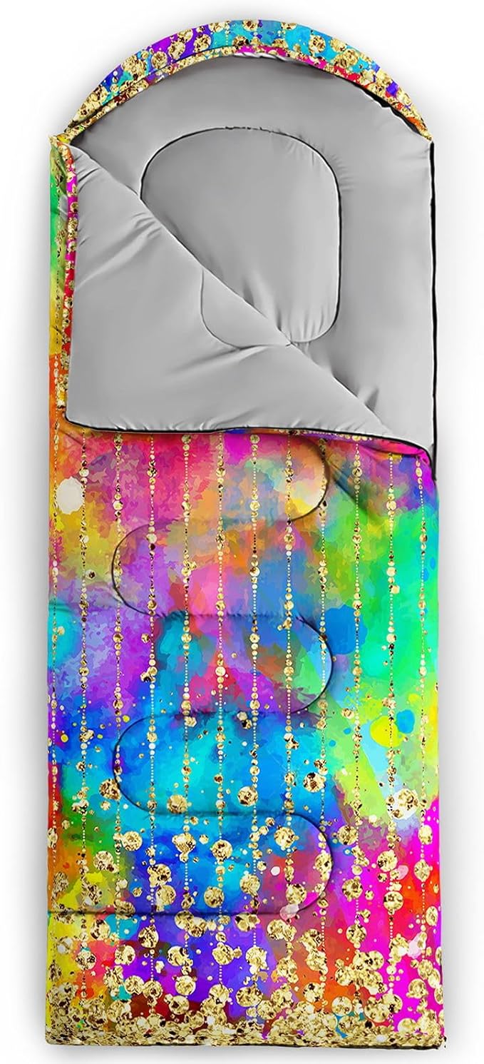 Kids Sleeping Bag for Boys Girls,Western Cowboy Print-Lightweight Warm Portable Outdoor Indoor-Waterproof Cold Weather Resistant Sleeping Bag for Camping Hiking