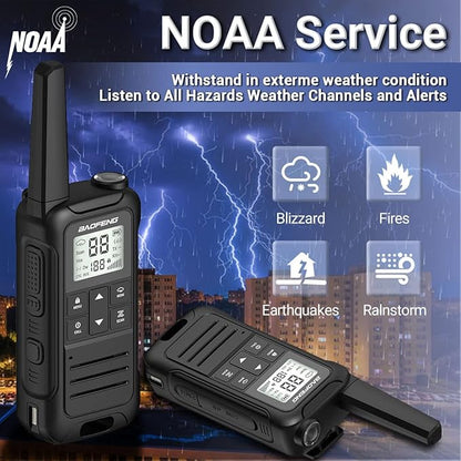 Baofeng Walkie Talkies F22 Long Range Walkie Talkies for Adults with 22 FRS Channels, Family Walkie Talkie with LCD Display Flashlight VOX for Camping Hiking Accessories Gear Toys Two Way Radio