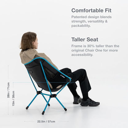 Helinox Chair One (re) High-Performance Camping Chair, 1.97lbs, Lightweight Compact Collapsible Outdoor Chairs, Backpacking, Picnic, Adventures, Flame Multiblock