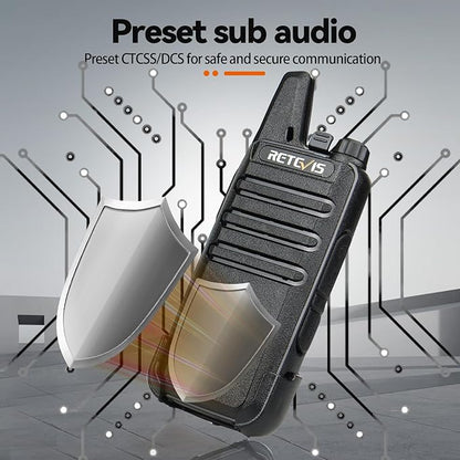 Retevis RT22 Two Way Radio Long Range Rechargeable,Portable 2 Way Radio,Handsfree Walkie Talkie for Adults Cruise Hiking Hunting Skiing(4 Pack)