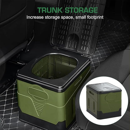 Portable Camping Toilet Water-Proof, Foldable, & Supports up to 700lbs (Army Green, 10.6 * 11.8 * 11.8 INCH)