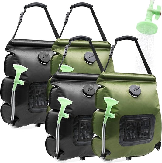 Solar Shower Bag, 1/2/4 Pack 5 Gallons/20L Camping Shower Bag, Portable Shower Bag with Removable Hose and On-Off Switchable Shower Head for Camping Beach Swimming Outdoor Traveling Hiking