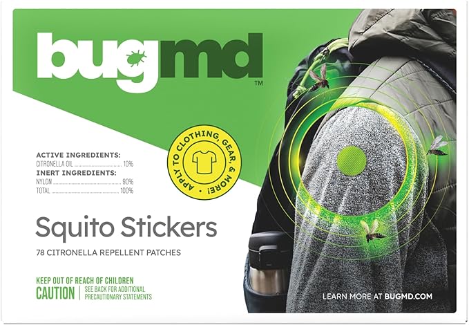 BugMD Squito Stickers Mosquito Repellent Patch Stickers for Adults (390 Stickers), Safe & Effective Insect Repellent Patches for Toddlers, Kids, Camping, Beach & Outdoor Essentials