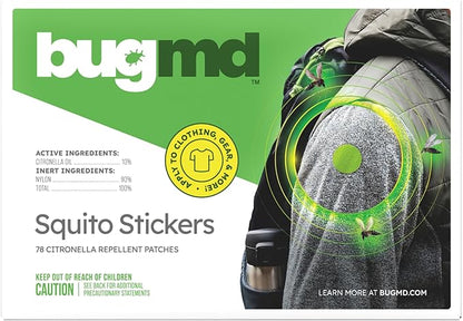 BugMD Squito Stickers Mosquito Repellent Patch Stickers for Adults (390 Stickers), Safe & Effective Insect Repellent Patches for Toddlers, Kids, Camping, Beach & Outdoor Essentials