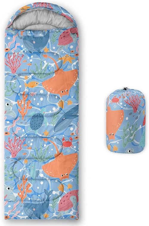 Kids Sleeping Bag for Boys Girls,Western Cowboy Print-Lightweight Warm Portable Outdoor Indoor-Waterproof Cold Weather Resistant Sleeping Bag for Camping Hiking