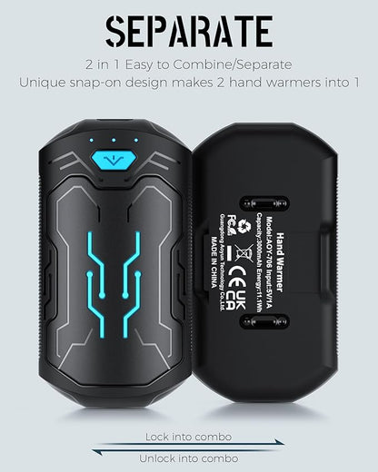 Hand Warmers Rechargeable 2 Pack, ROFWIZ 6000mAh Electric Portable Pocket Heater, are Great Warm Gifts for Women, Men, Heat Therapy, Raynauds, Outdoors, Hunting, Golf, Camping Gear