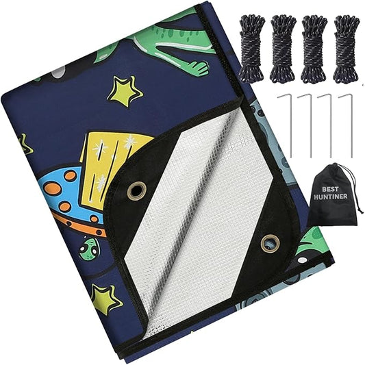 Heavy Duty Survival Blanket -Multifunctional Reflective Tarp Thermal Blanket - 60" x 83" Waterproof Sandproof for Camping Hiking Outdoors Multifunctional Emergency Blanket