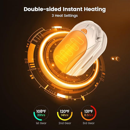 AI Hand Warmers Rechargeable 2 Pack,6000mAh Rechargeable Hand Warmer,20Hrs Long Heating Electric Hand Warmer,Portable Pocket Heater,Pocket Size Hand Warmer, Gifts for Christmas,Camping,Hunting