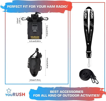 Ham Radio Holder for Baofeng UV-5R Radio Holster Duty Belt & Card Multitool Belt Pouch Compatible with Baofeng BF-F8HP, UV5RUSH, UV-5R, UV-82, UV-H5 Case for Two Way Radio & Prepper Tool
