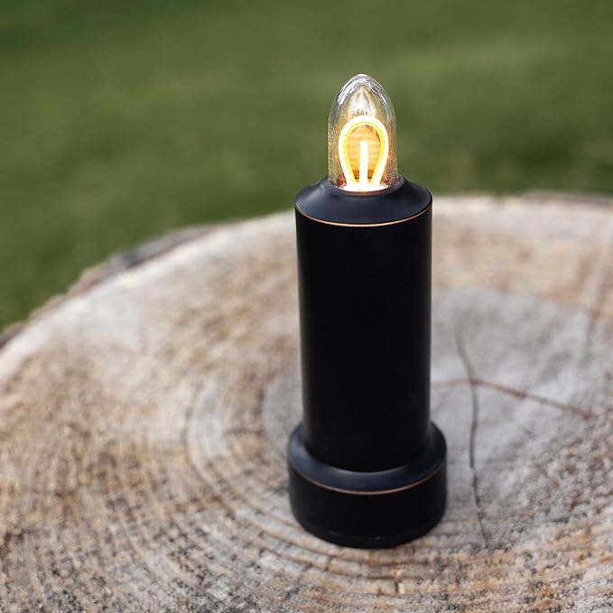 Barebones Flameless Candle – Antique Bronze, Rechargeable 4.5-Inch LED Candle with Magnetic Base, 50+ Hours of Light, 4 Lighting Modes – Indoor and Outdoor Ambient Lighting for RVs and Home Decor