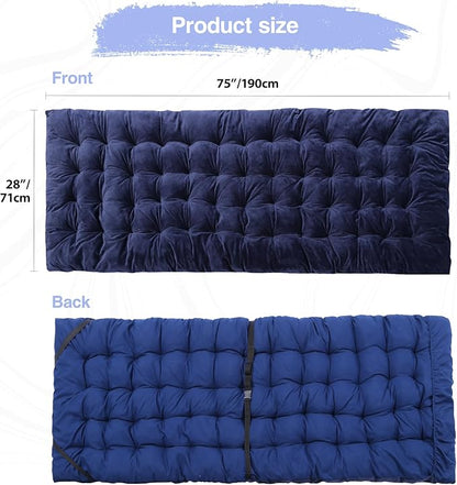 RedSwing XL Cot Mattress Pad, Cot Pads for Camping, 1.5''/3.2'' Thick Cotton Camping Cot Mattress Pads, Soft and Comfortable, Blue/Grey