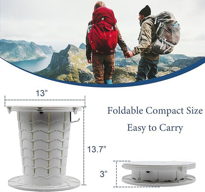 Upgraded Retractable Portable Toilet with Cushion,Adjustable Height Camp Toilet with Paper Holder,Lightweight Portable Potty for Camping,Car,Travel,Boat,Tent and Emergency Use
