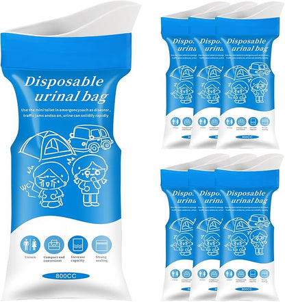 Emergency Portable Urine Bag, 6/10/20 Pack Travel Urinal Bag, Unisex Urinal Bag, Disposable Urine Bag Suitable for Camping, Travel, Traffic Jams, Pregnant Women, Children, Patients